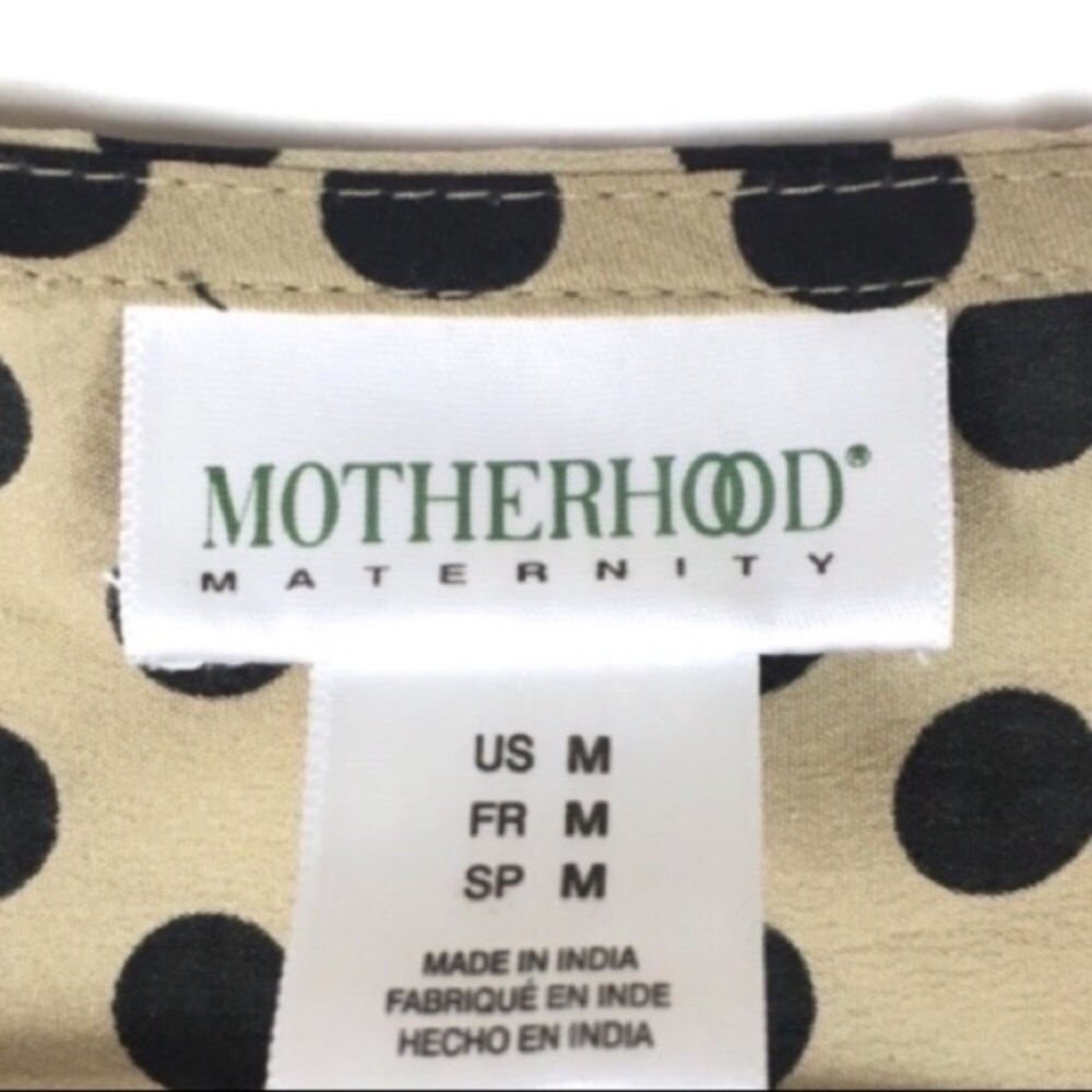 MOTHERHOOD MATERNITY Top Blouse Dot Cowl Sleeveless Lightweight Waist Tie Medium - Picture 7 of 9